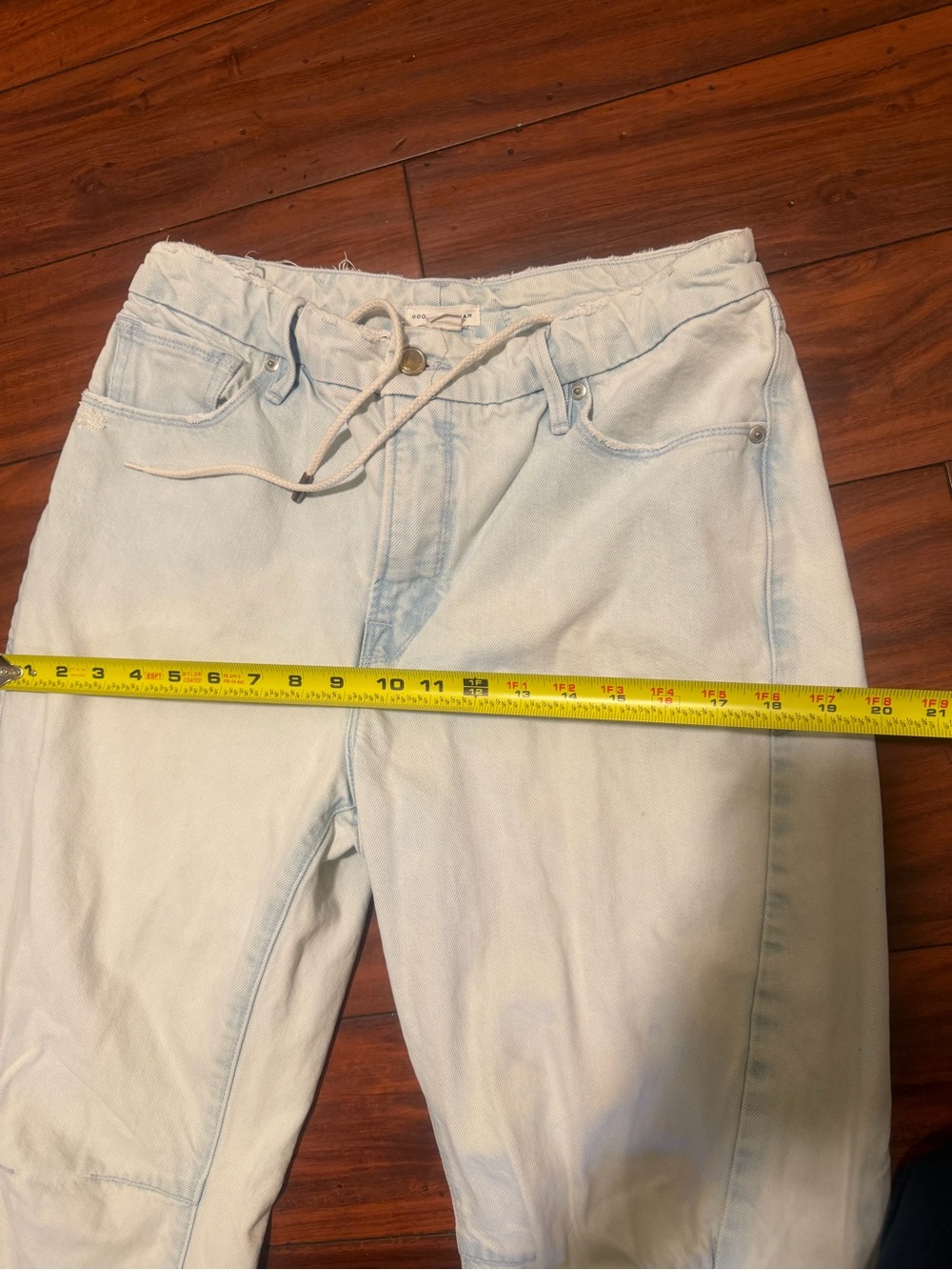 Good American Light Blue Frayed Waist Jeans - Picture 5 of 11